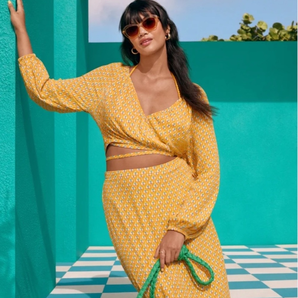 RHODE x TARGET yellow wrap top NWT size medium